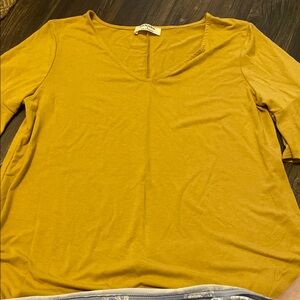 Anna Women's Mustard V-Neck Top